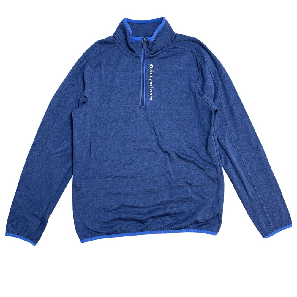 Vineyard Vines Pullover Youth Large 16 Blue 1/4 Zip Stretch Lightweight Top